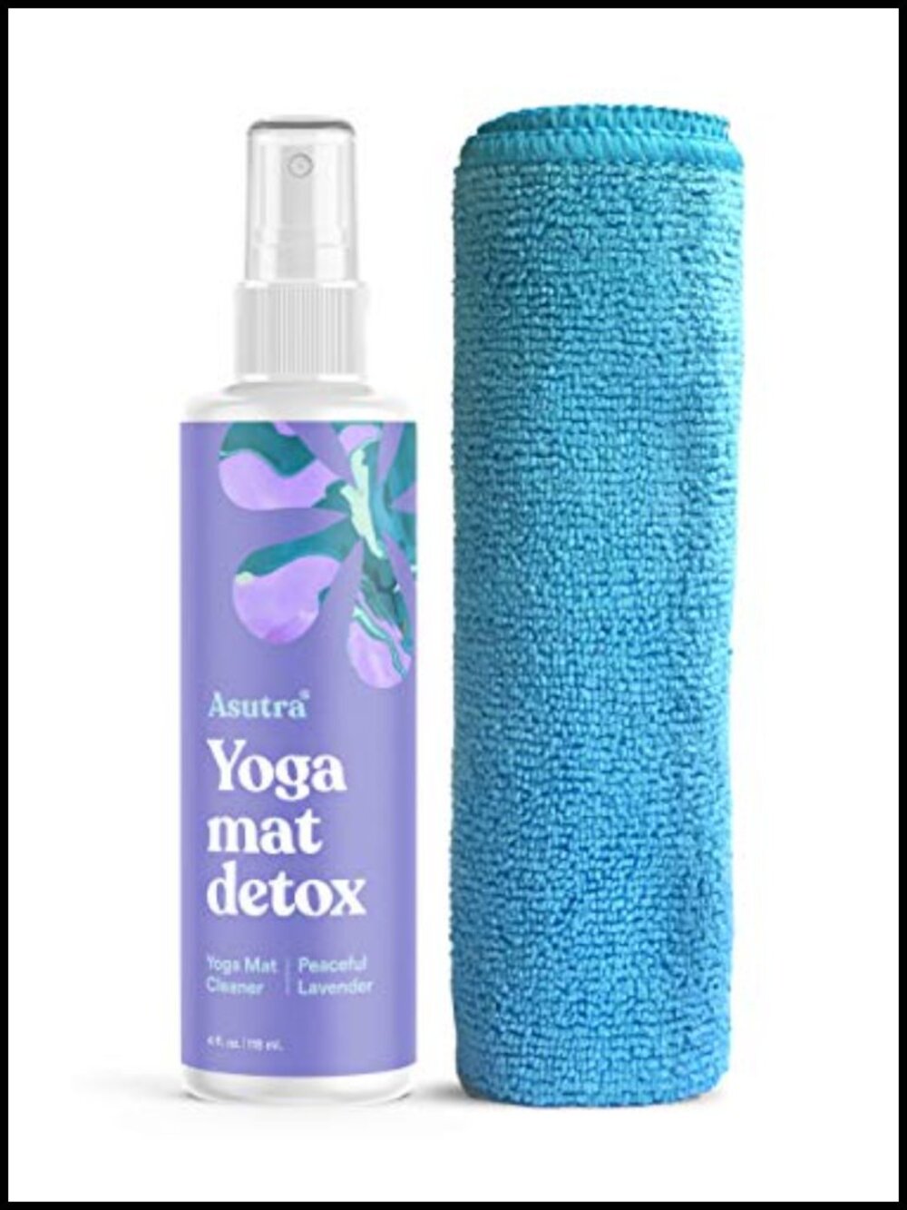 Yoga Mat Cleaner Spray with Organic Essential Oils 4 fl oz Microfiber Towel